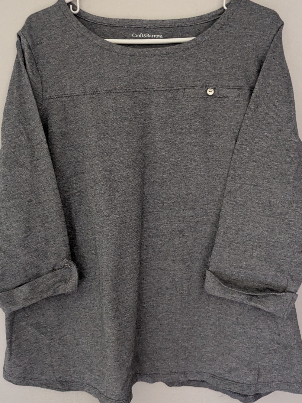 Croft & Barrow Women's Gray Long-Sleeve Knit Sweater